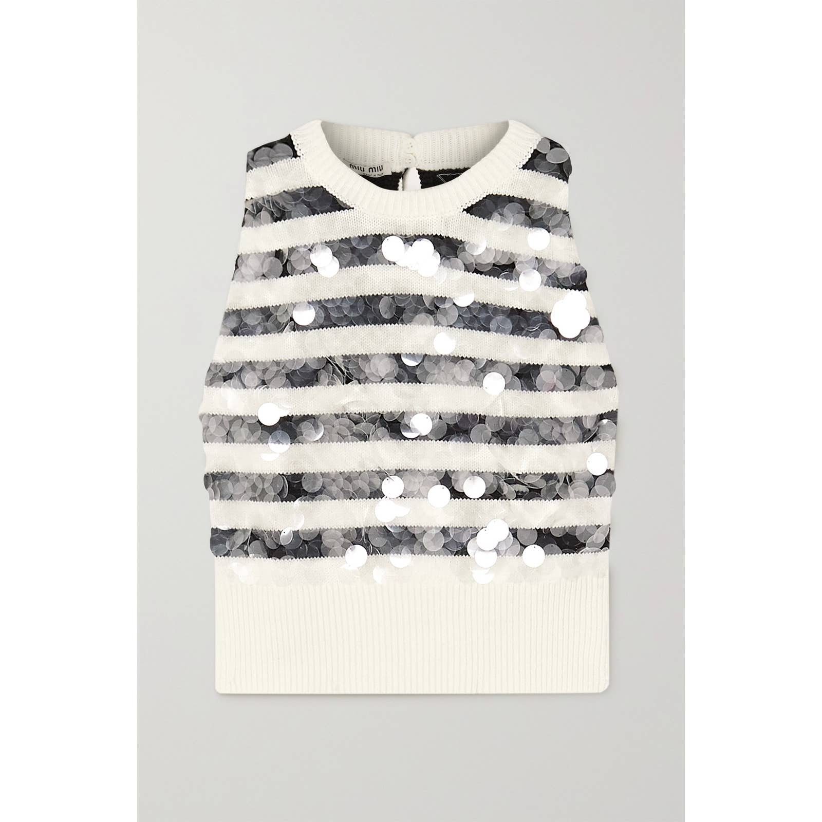 トップス Miu Miu Mohair Knit Vest Miu Miu striped-trim Knit Vest | Blue | FARFETCH